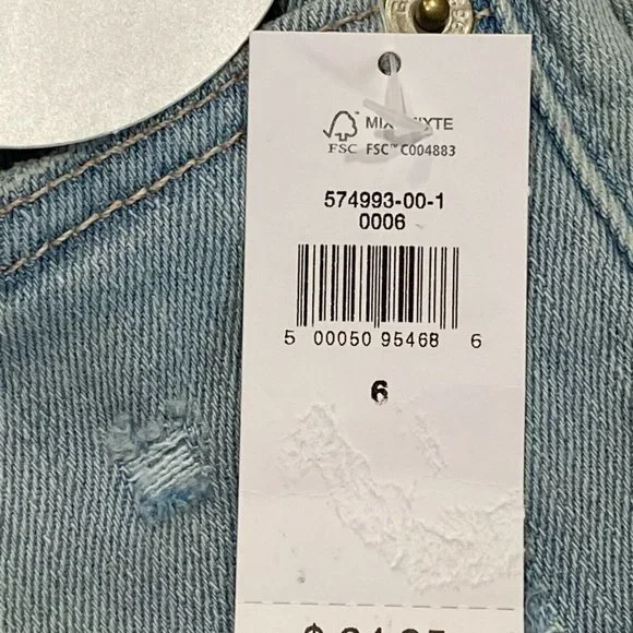 NWT GAP Girls Stretch High Rise Bermuda Shorts Sz 6 Light Wash Denim Rips - Picture 7 of 7